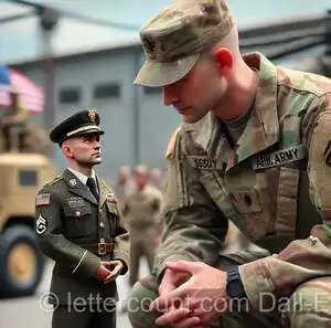 A shortened Gen. without eral and a full-sized Sergeant who had not removed letters from his grade