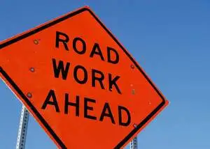 road work ahead sign