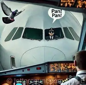 No, a pilot saying "pan pan" does not want to shoot the pigeon!